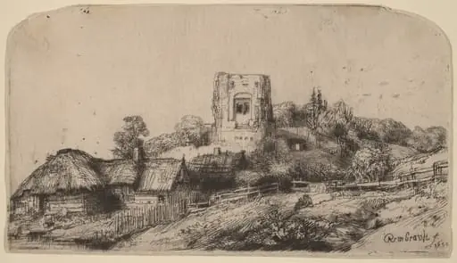 Landscape with a Square Tower, by Rembrandt