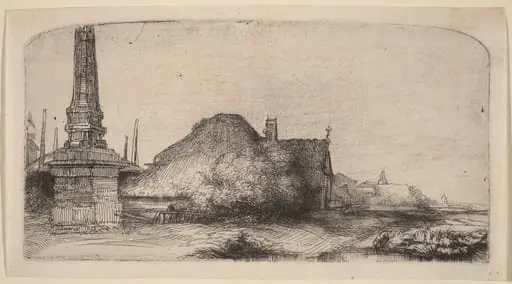 Landscape with an Obelisk, by Rembrandt