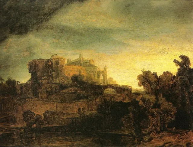 Landscape with Castle, by Rembrandt