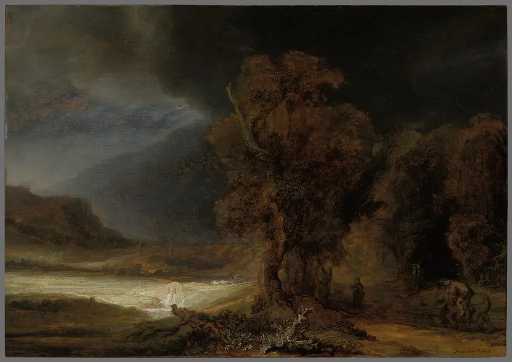Landscape with the Good Samaritan, by Rembrandt