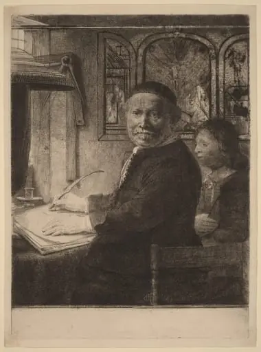 Lieven Willemsz van Coppenol: the Smaller Plate, by Rembrandt