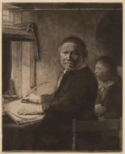 Lieven Willemsz van Coppenol: the Smaller Plate, by Rembrandt