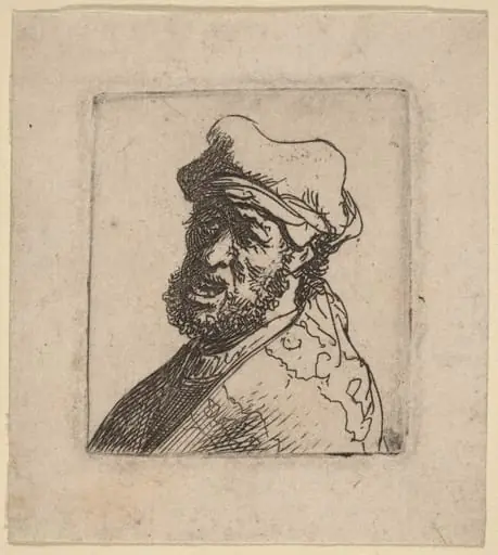 Man Crying Out, Three-Quarters Left, by Rembrandt