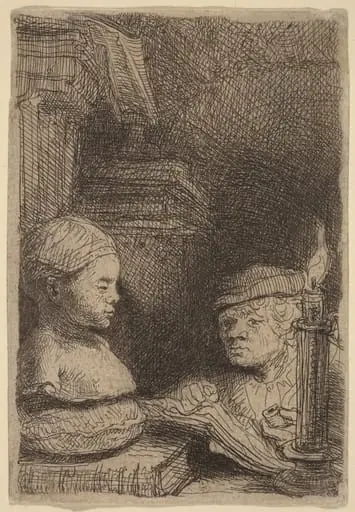 Man Drawing from a Cast, by Rembrandt
