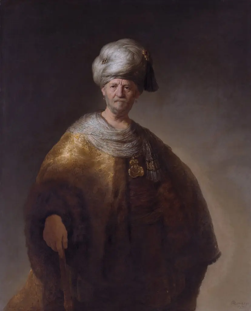 Man in Oriental Costume ("The Noble Slav" or "Man in a Turban"), by Rembrandt