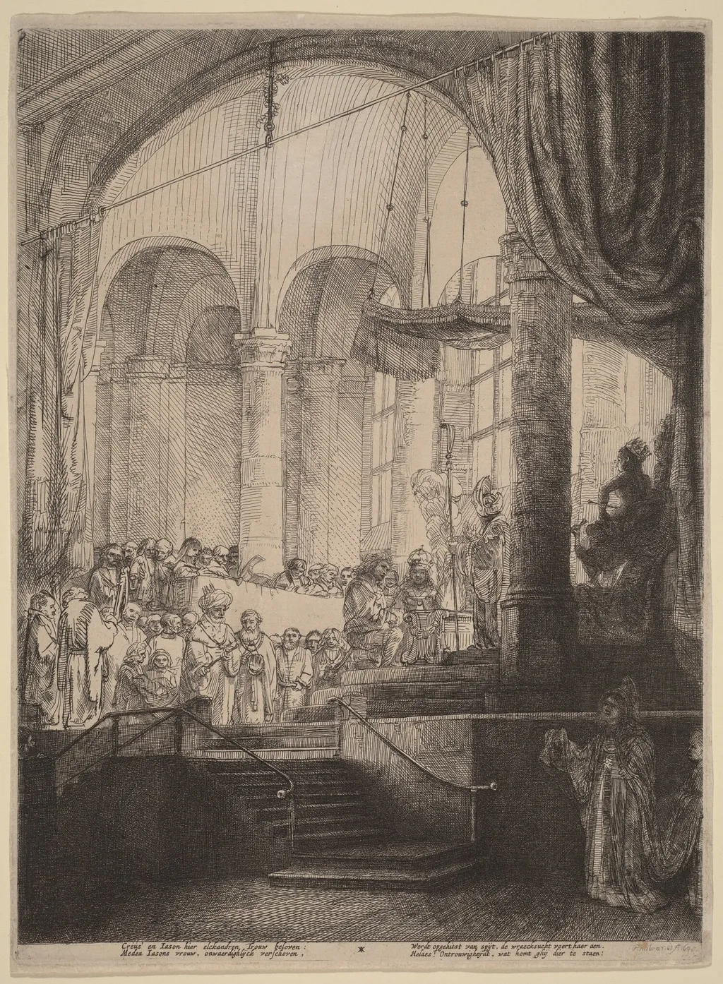 Medea, or the Marriage of Jason and Creusa, by Rembrandt, ink, 1648