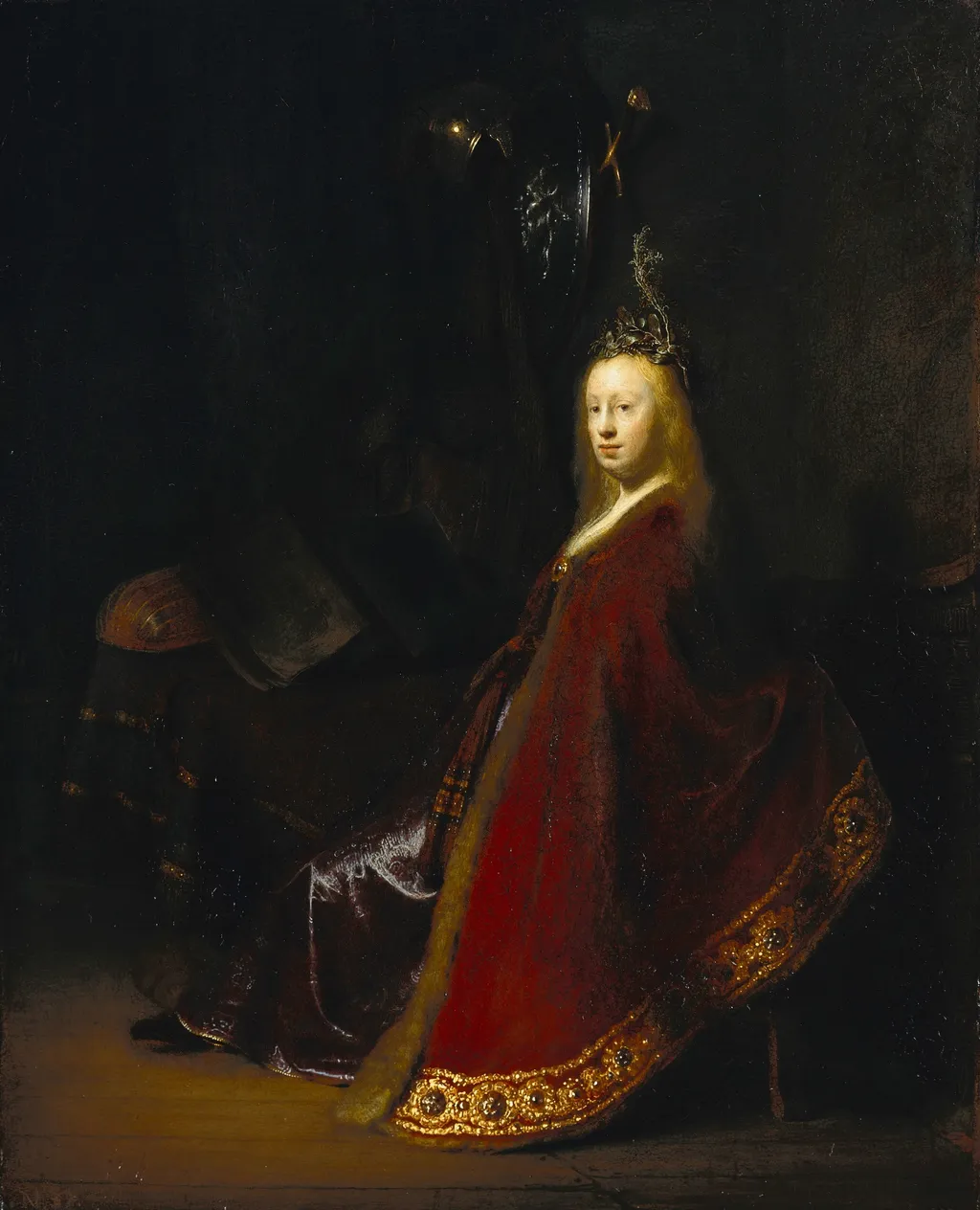 Minerva, by Rembrandt, oil, 1631
