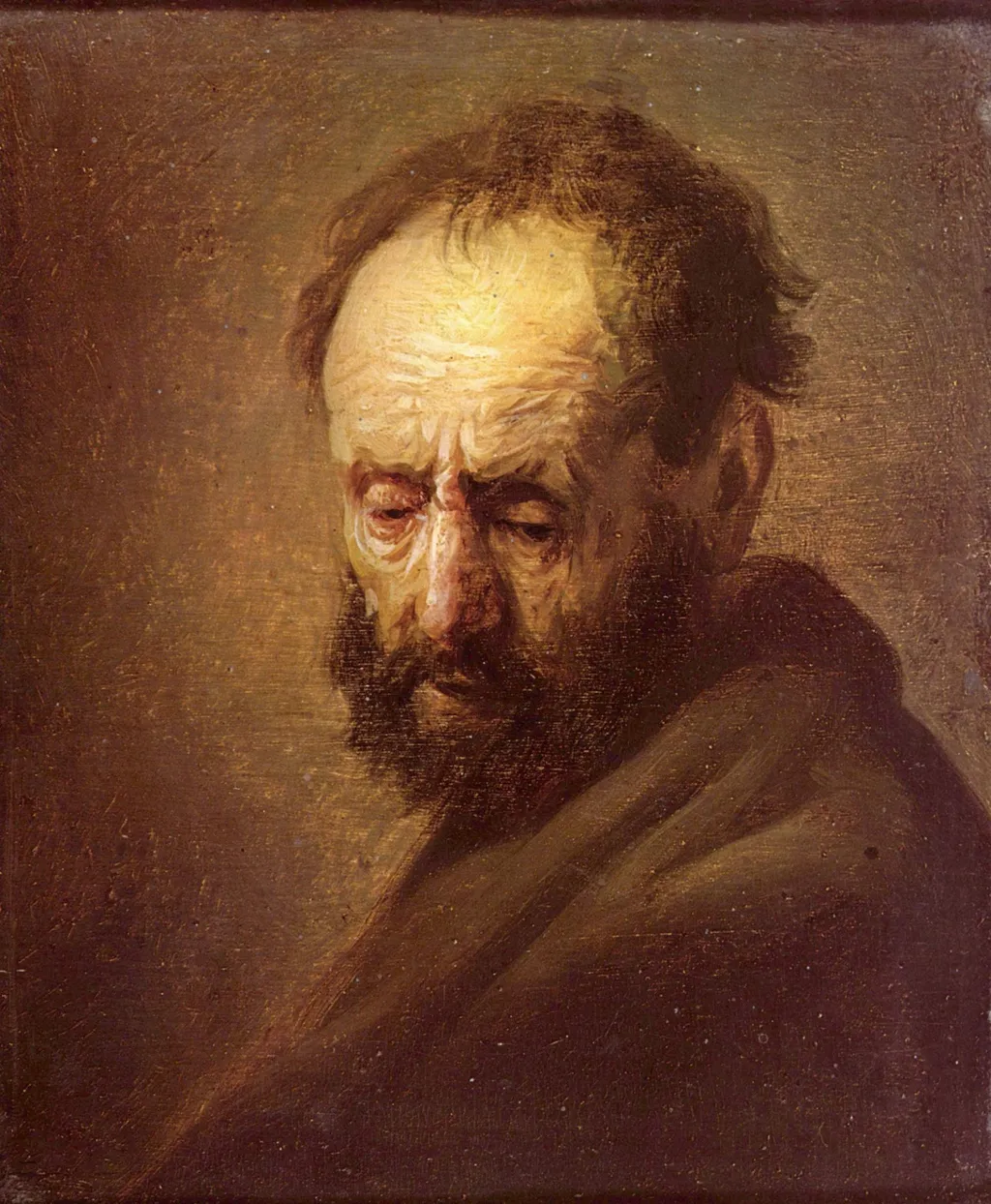 Old Man, by Rembrandt, oil, 1630