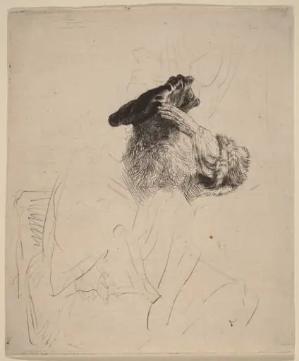 Old Man Shading His Eyes with His Hand, by Rembrandt