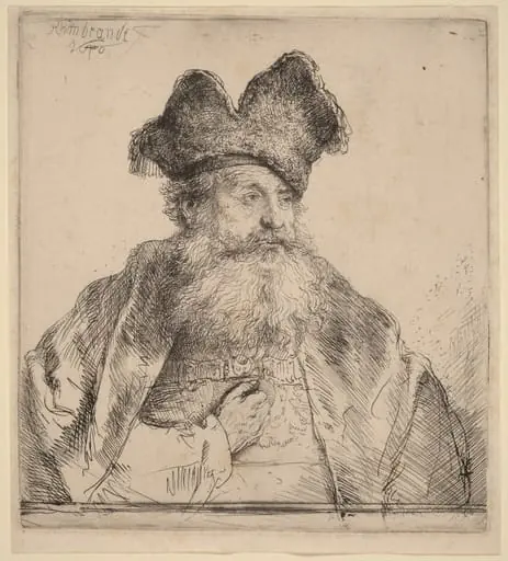 Old Man with a Divided Fur Cap, by Rembrandt