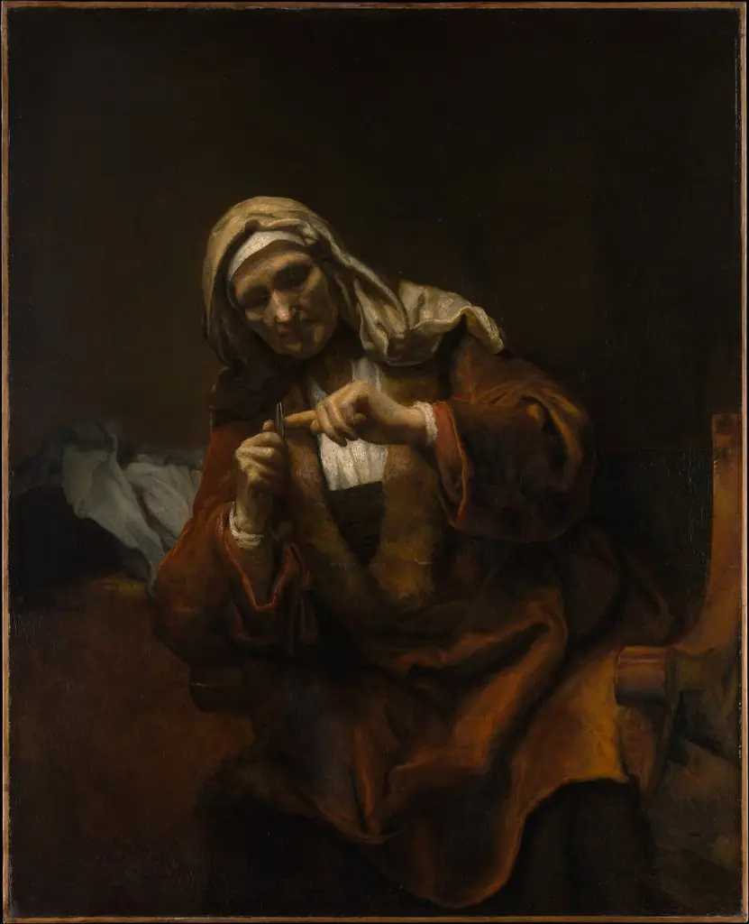 Old Woman Cutting Her Nails, by Rembrandt
