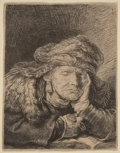 Old Woman Sleeping, by Rembrandt