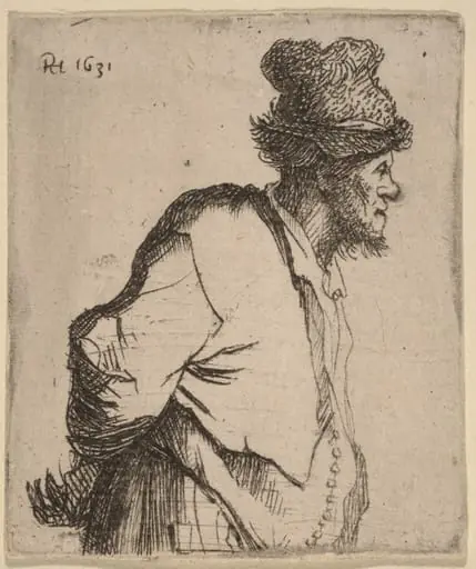 Peasant with His Hands behind His Back, by Rembrandt