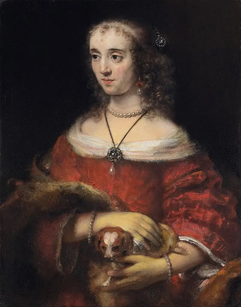 Portrait of a Lady with a Lap Dog, by Rembrandt