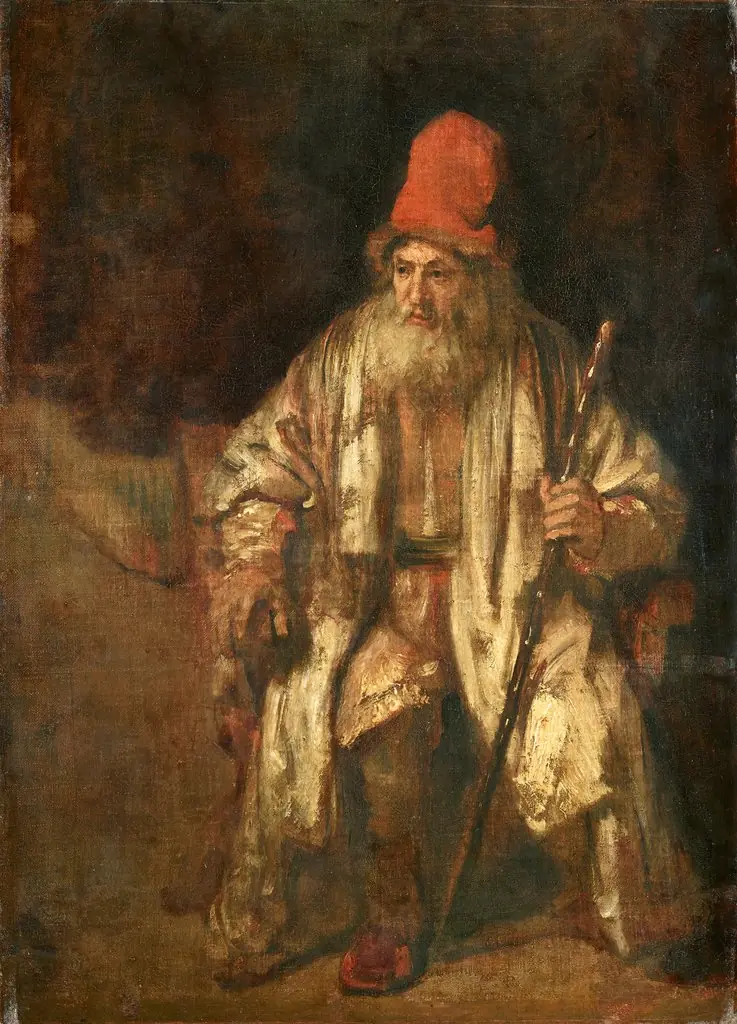 Portrait of a Seated Old Man Wearing a Red Hat