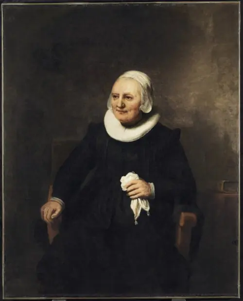 Portrait of a Seated Woman with a Handkerchief, by Rembrandt, 1644
