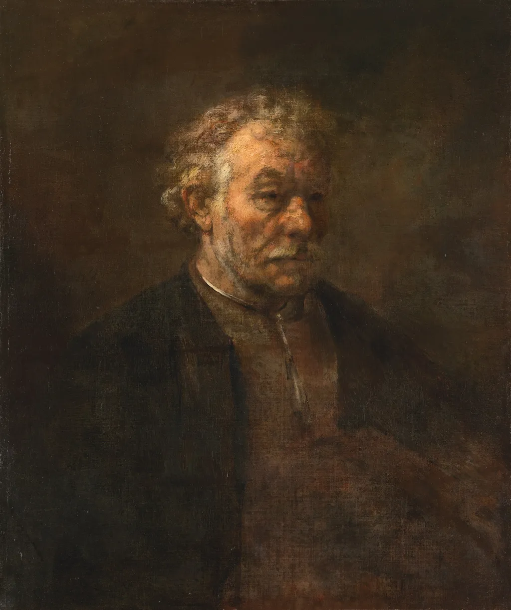 Portrait of an older man, by Rembrandt, oil, 1650