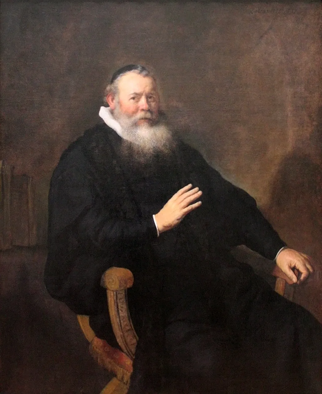 Portrait of Eleazar Swalmius, by Rembrandt, oil, 1637