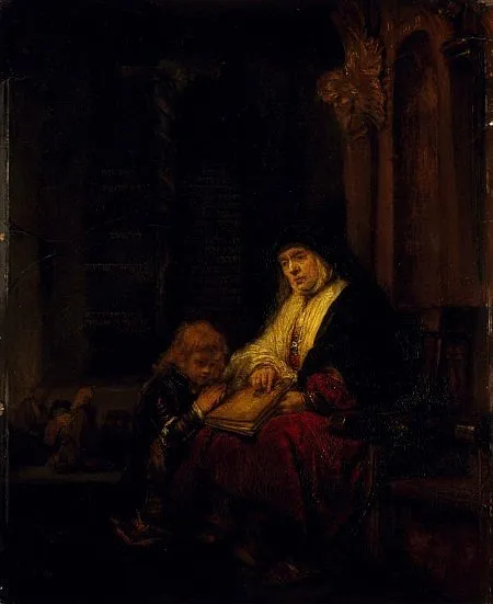 Prophetess Anna in the Temple, by Rembrandt, oil, 1649