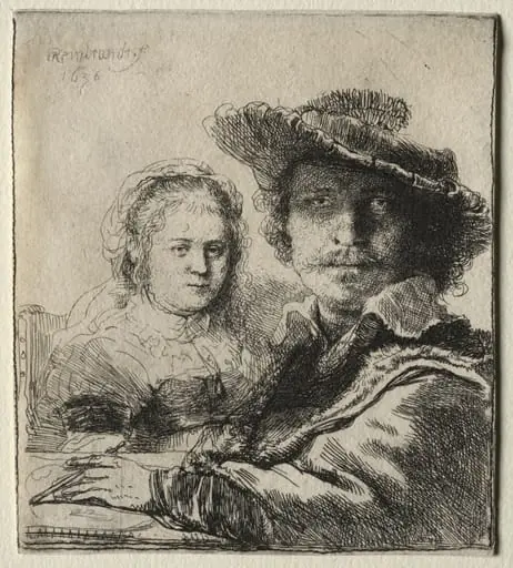Rembrandt and His Wife Saskia, by Rembrandt