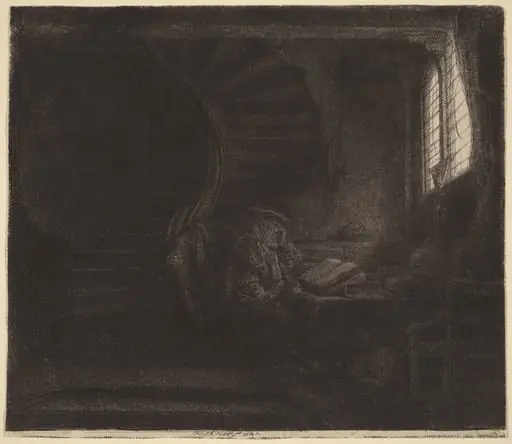 Saint Jerome in a Dark Chamber, by Rembrandt