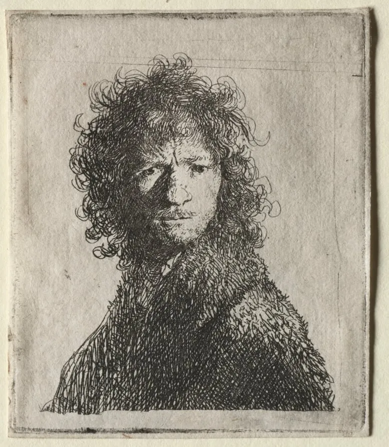 Self-Portrait Frowning: Bust, by Rembrandt, 1630