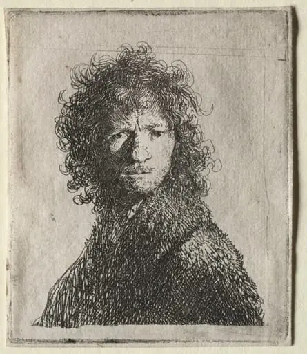 Self-Portrait Frowning: Bust, by Rembrandt
