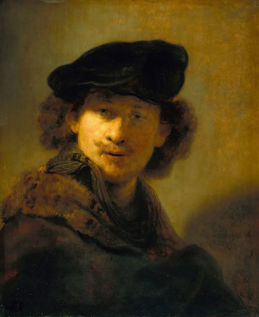 Self-portrait in a Velvet Beret, by Rembrandt
