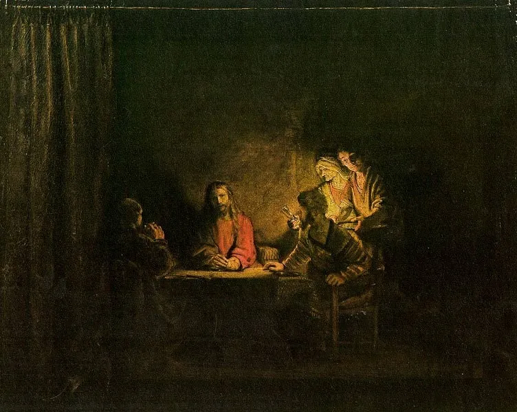 Supper at Emmaus, by Rembrandt, oil, 1648
