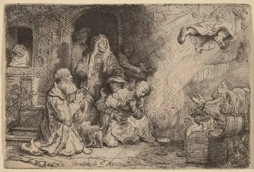 The Angel Departing from the Family of Tobias, by Rembrandt