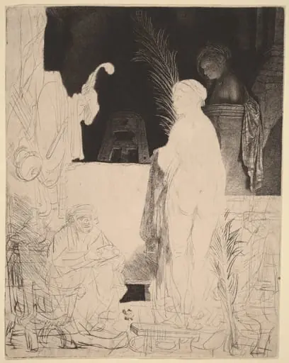 The Artist Drawing from the Model, by Rembrandt
