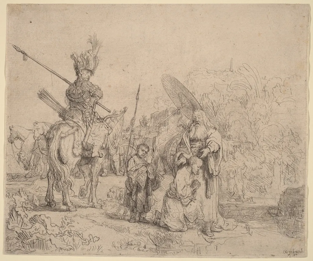 The Baptism of the Eunuch, by Rembrandt, ink, 1641