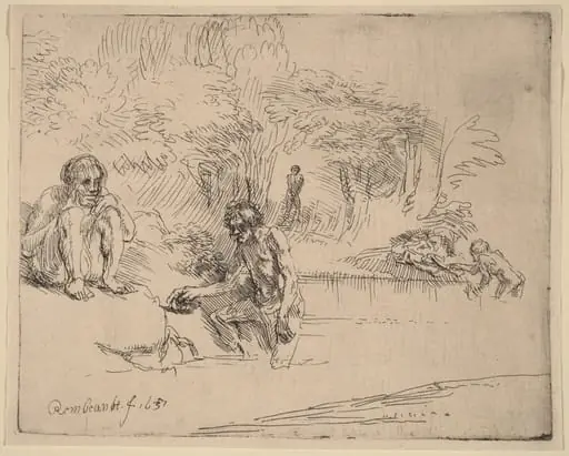 The Bathers, by Rembrandt