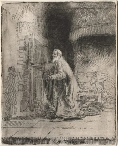 The Blindness of Tobit: The Large Plate, by Rembrandt