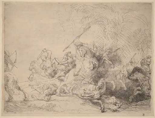 The Large Lion Hunt, by Rembrandt