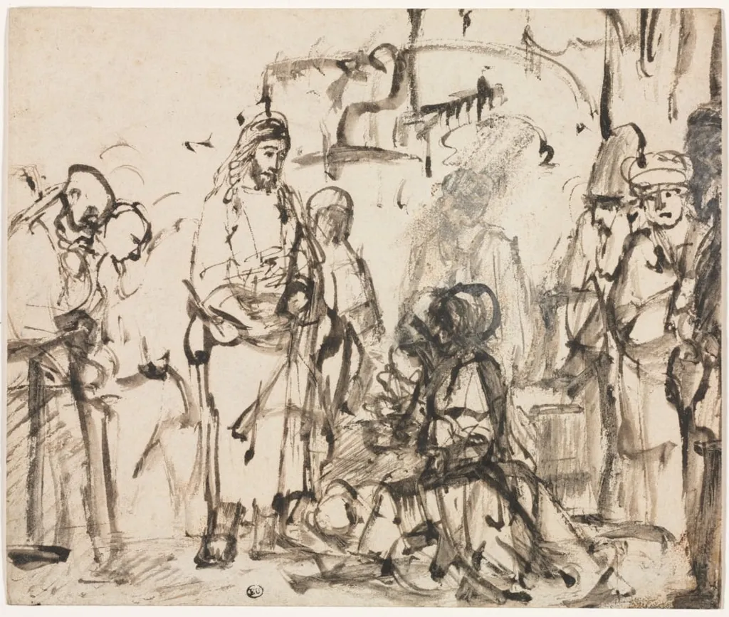 The Meeting of Christ with Martha and Mary after the Death of Lazarus, by Rembrandt, 1664