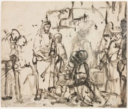 The Meeting of Christ with Martha and Mary after the Death of Lazarus, by Rembrandt