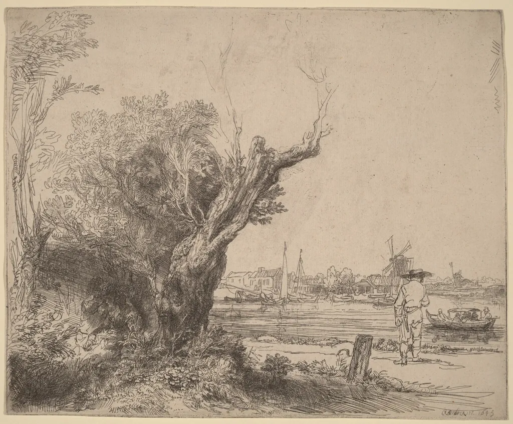 The Omval, by Rembrandt, ink, 1645