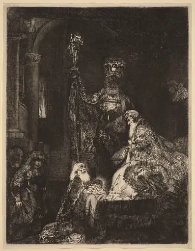 The Presentation in the Temple in the Dark Manner, by Rembrandt