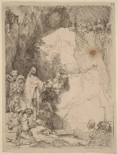 The Raising of Lazarus: Small Plate, by Rembrandt