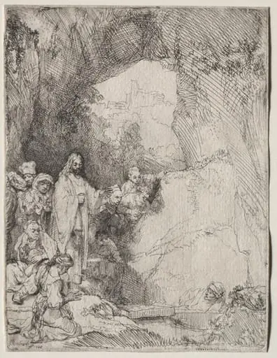 The Raising of Lazarus: Small Plate, by Rembrandt