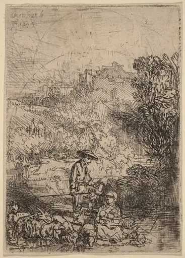 The Shepherd and His Family, by Rembrandt
