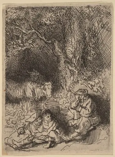 The Sleeping Herdsman, by Rembrandt