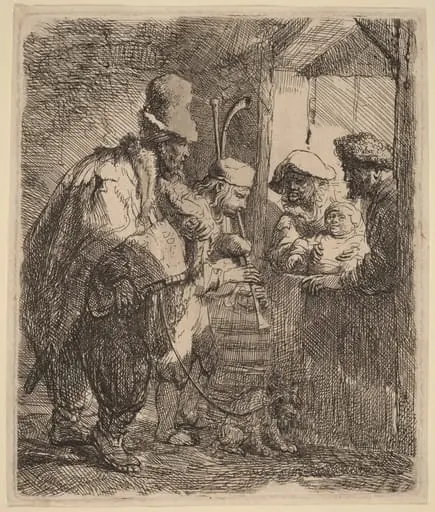 The Strolling Musicians, by Rembrandt