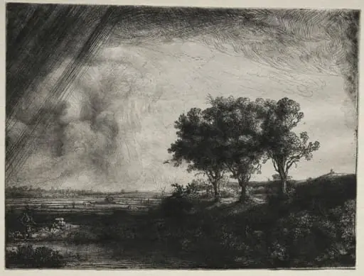 The Three Trees, by Rembrandt