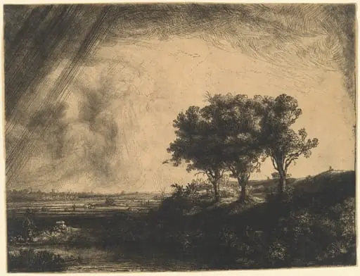 The Three Trees, by Rembrandt
