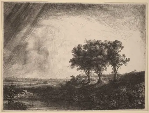 The Three Trees, by Rembrandt