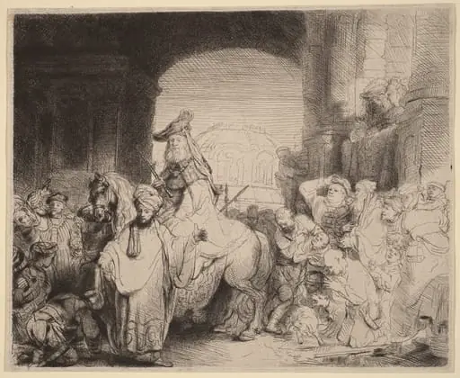 The Triumph of Mordecai, by Rembrandt