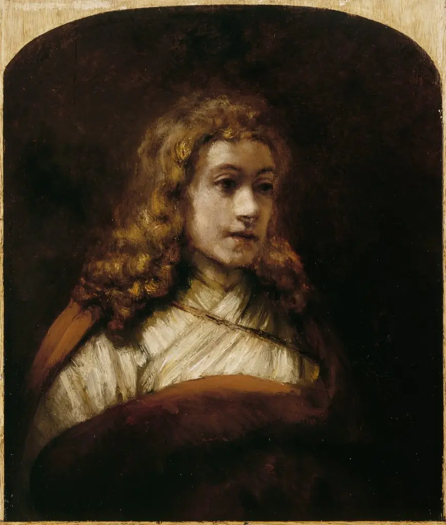 Titus Posing for a Study of an Angel, by Rembrandt