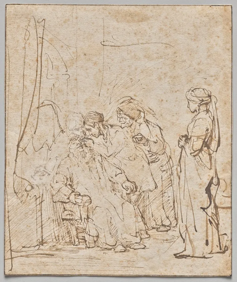 Tobias Healing His Father's Blindness, by Rembrandt, 1642